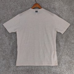Sheep Inc Ultra-Fine Merino Wool Knit T-Shirt Mens Large Beige Short Sleeve