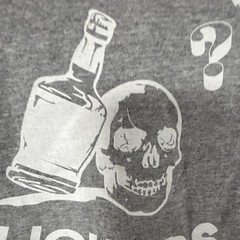 Gildan Ultra Cotton Men’s XL Gray Crew Neck Short Sleeve Liquor Graphic T-Shirt