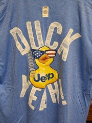 NEW Jedco Jeep Graphic Tee Ducks 2-Sided Auto Care XL NWT Pop Art