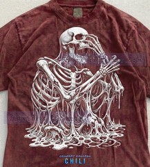 Melting Skeleton Dripping Skull Dark Art Comfort Tee Shirt Apparel