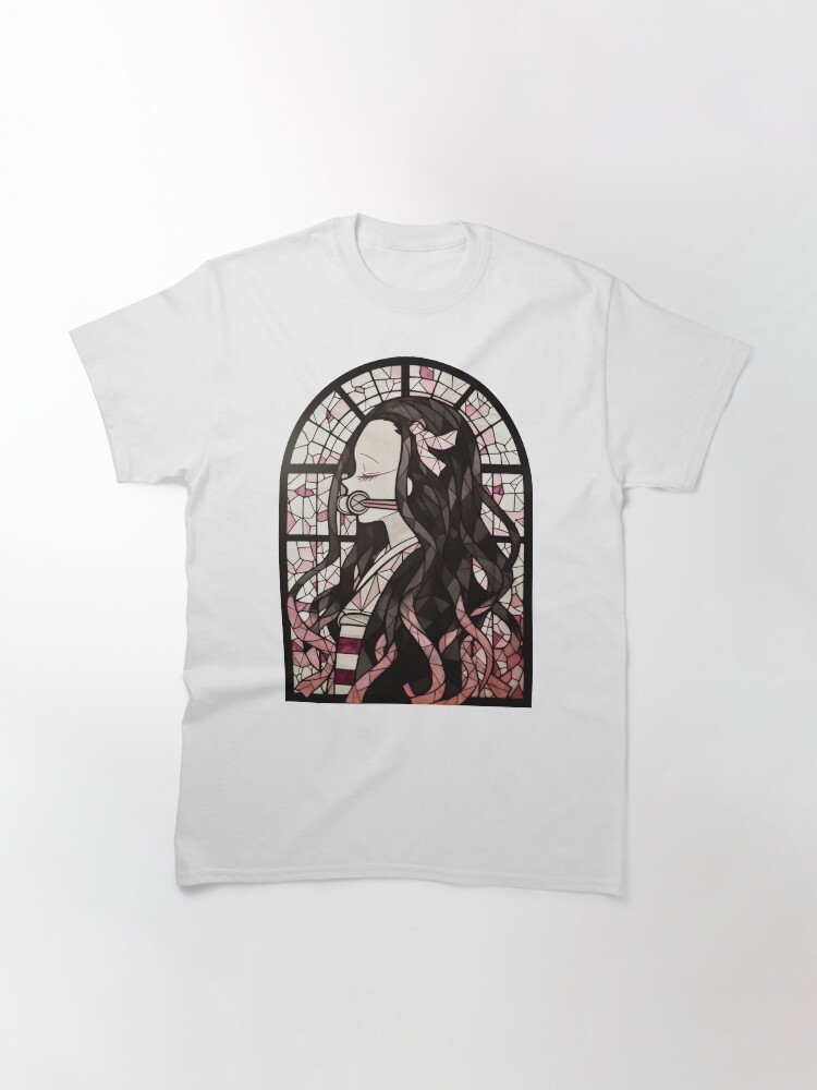 Anime Stained Glass Blood Demon Nezuko Cute Demon Slayer Basic T Shirt