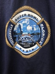 VTG Super Bowl XXXIX T-Shirt Large Jacksonville Florida Nautical Logo 2005 NFL