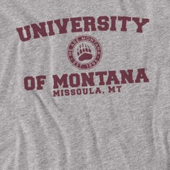 University of Montana Adult T-Shirt Circle Logo, Athletic Heather, S-5XL