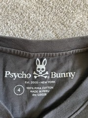 Psycho Bunny Men’s Long Sleeve Crew Neck T-Shirt White, Pima Cotton