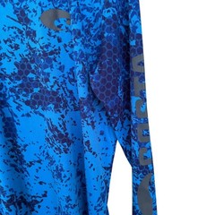 Costa Del Mar Mens Blue Digital Camo Performance Fishing Shirt Long Sleeve L