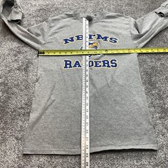 Gildan Adult Long Sleeve Heavy Cotton T-Shirt Size Small Gray NBTMS Raiders Tee