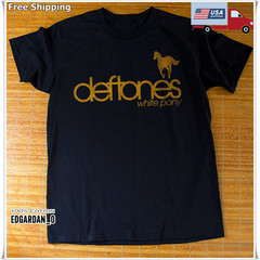 DEFTONES White Pony Yellow/White Logo Black Unisex T-shirt Size S-5XL