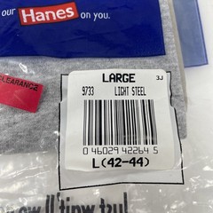 Hanes Muscle Tee Gray Light Steel Large 42-44 1998 15763 90% Cotton NOS
