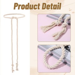 Rope Belt Cotton Braided Woven Gothic Pastor Long Waist Belt with Tassels for…