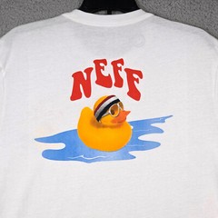 NEFF SHIRT RUBBER DUCK MENS Large WHITE SURFER SKATE OUTDOOR LIGHTWEIGHT NWT