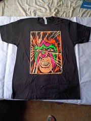 Ultimate Warrior portrait Pro Wrestling T-Shirt Size L WWF WWE