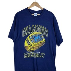 Vintage 1997 Michigan Wolverines Championship Ring Big Graphic Pro Player Sz XL