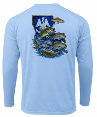 Louisiana Flag Fishing Long Sleeve UPF 50 T-Shirt Angler Boat UV Sun Outdoor