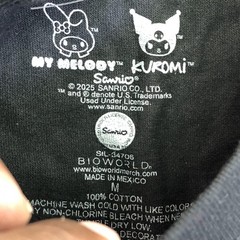 My Melody Kuromi Bioworld Shirt Mens Medium Black Sanrio Graphic Tee Tagless