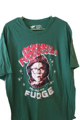 A Christmas Story Unisex T-Shirt Green Holiday Ralphie Oh Fudge Short Sleeve XL