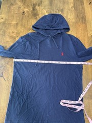 EUC Polo ralph lauren long sleeve hooded tshirt blue cotton size S