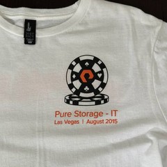 Pure Storage IT Company T shirt Size L Vintage White Orange