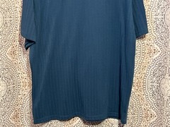 Manfinity Mens Textured Knit Navy Blue Short Sleeve Crew Neck T-Shirt Size L