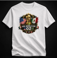 FIFA World Cup 2026 T-Shirt Soccer Graphic Tee Football Fan 26 Trophy