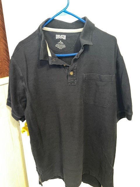 Duluth Trading Company Men’s M Blue 1/4 Button Short Sleeve Henley Shirt pre-own