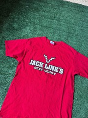 Vintage Y2K 2000s Red Jack Link’s Beef Jerky “Feed your wild side” Promo Tee