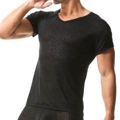 Men’s Breathable Short Sleeve T-shirts Ultra-thin Stretchy Daily Undershirt Tops