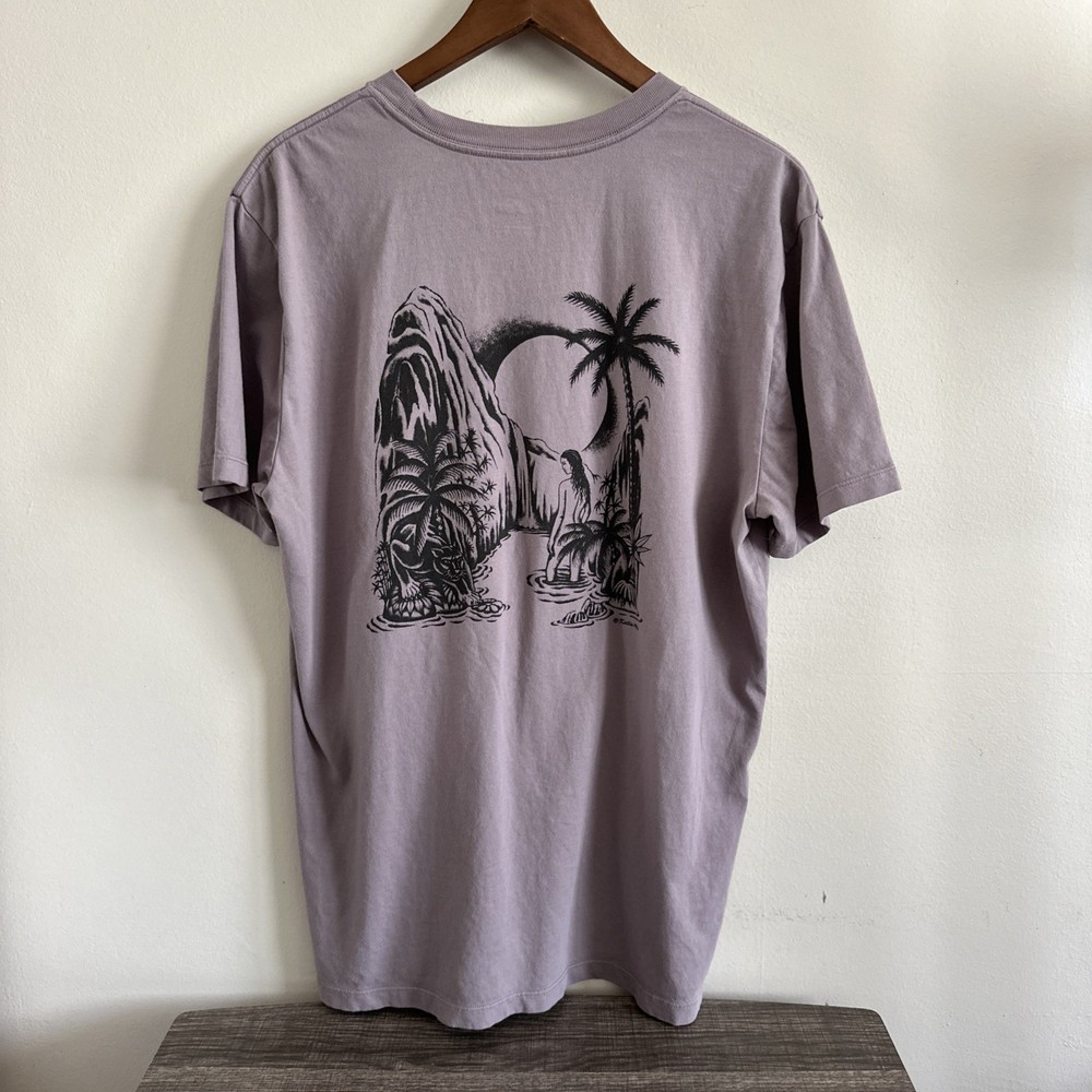 Katin Men’s L Shallow Tee Shirt Pigment Lavender 100% Organic Cotton