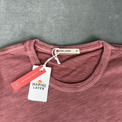 Marine Layer Vintage Heavy Slub Pocket Tee Mens Medium Marsala Red Soft $54 NWT