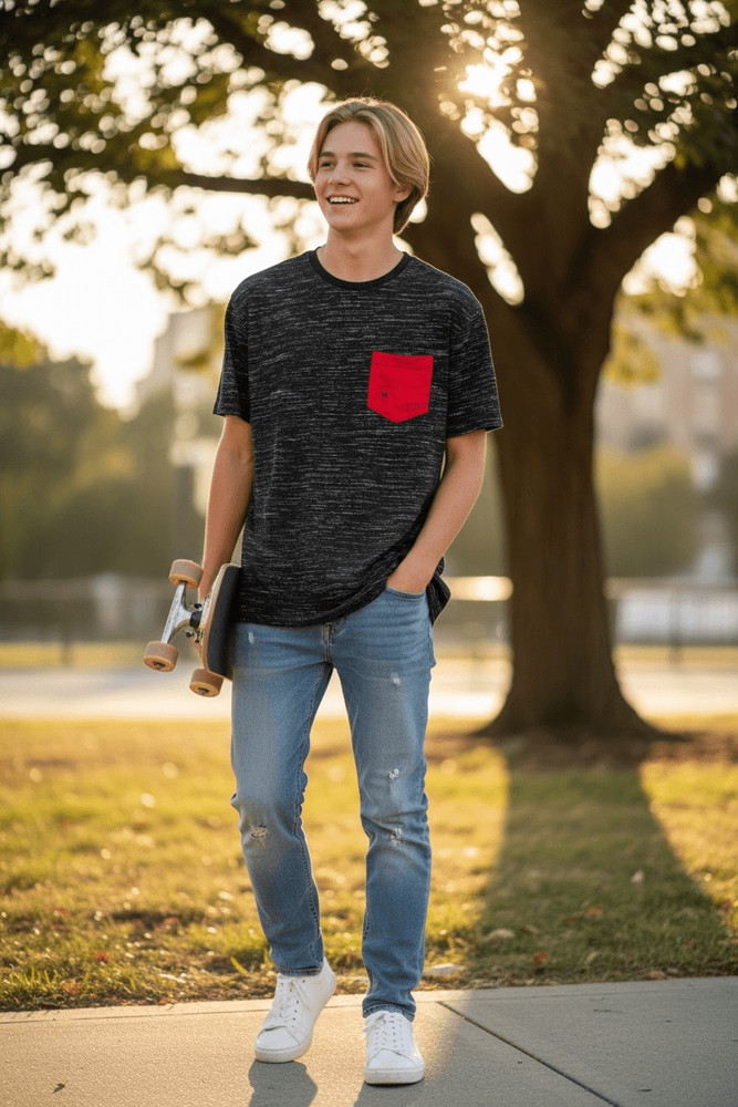 Brand New Rue 21 Junior Men Straight Hem Jersey Pocket Tee Shirt – Sz M