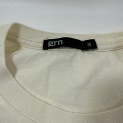 GRN Green Apple Designer Cream T Shirt Mens Sz XL Hummingbird Flowers Banner