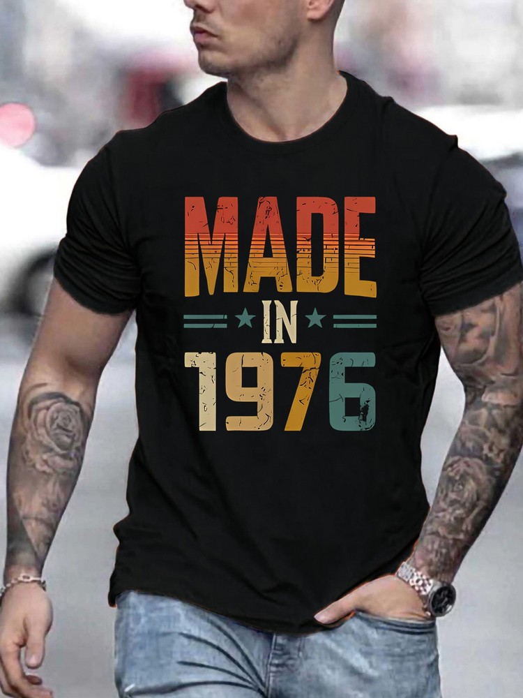 Men’S Casual Crew Neck T-Shirt, 100% Polyester Knit Fabric, Slight Stretch, Reg