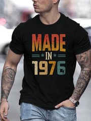 Men’S Casual Crew Neck T-Shirt, 100% Polyester Knit Fabric, Slight Stretch, Reg