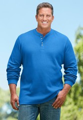 KingSize Men’s Big & Tall Tall Waffle-Knit Thermal Henley Tee