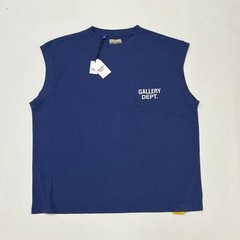 Gallery Dept Augi Sleeveless Tee Navy Mens Large Pocket Logo NWT