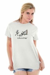 Life is Crap Tennis Net Fail Sports Athletic Womens or Mens Crewneck T Shirt Tee