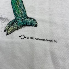 VTG 1997 Budweiser “We Could’ve Been Huge!” Frogs Iguana T-Shirt White • Medium
