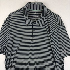 Adidas Golf Men’s Black and White Striped Short Sleeve Polo Shirt