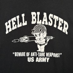 Vintage Army Shirt Medium Black Hell Blaster Cartoon Parody War Military 90s USA