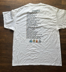 Men’s Disneyland T-Shirt White Spell-Out XL Resort Mickey Rides Tour Rides Vacay