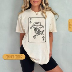 Outlaw Skeleton Playing Card Comfort Tee Poker Game