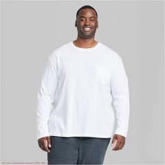 Men’s Big & Tall Long Sleeve T-Shirt White 2XL *SEE DEAL!!!*