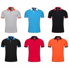 Contrast Color Lapel Short-sleeved POLO Shirt Fashionable Personalized Button Su