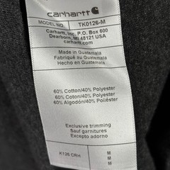 Carhartt Long Sleeve Pocket Tee Mens M Loose Fit Charcoal Back Print Graphic