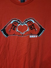 Travis Kelce Kansas City Red Heart Hands Short Sleeve Fashion Player T Shirt XL
