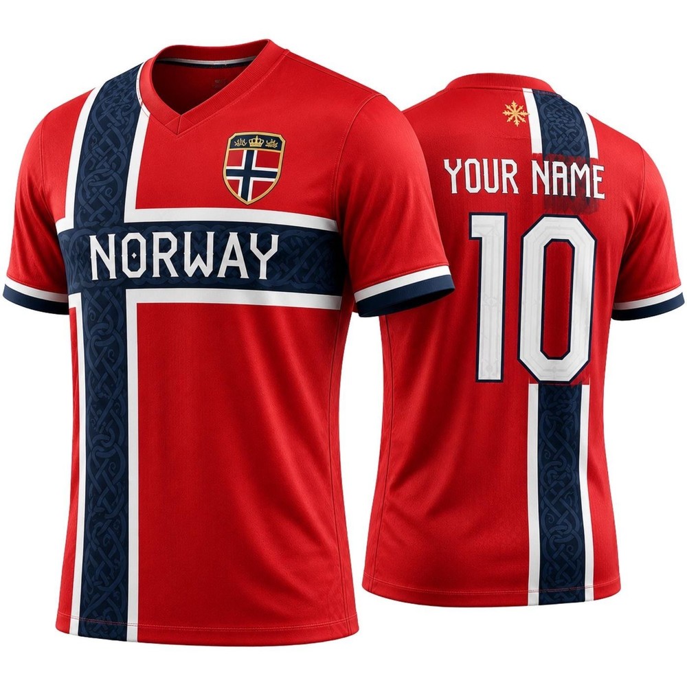 Personalized Norway Soccer Jersey, Custom Name Number Football Shirt
