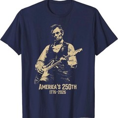 Abraham Lincoln Guitar 4th July 250th Anniversary Vintage Graphic Tee