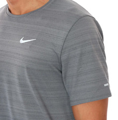 NIKE Miler Short Sleeve Running T-Shirt sz 2XL XX-Large Smoke Gray Reflective