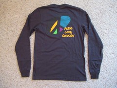 NIKE Peace, Love & Swoosh Long Sleeve T-Shirt Sz S Small Black NWT