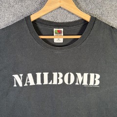 Vintage Nailbomb Shirt Mens XL Black 90s Band Feels Good To Be A Punk Loser 1994