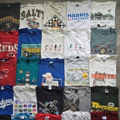 60 Piece Vintage T Shirt Wholesale Bundle Lot Graphic Tees 80s 90s Y2K